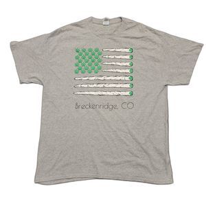 Breckenridge Colorado Spliff Flag Graphic Weed T Shirt Size XL